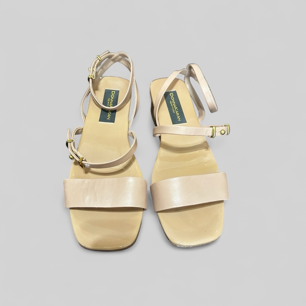 Donna Karan Tan Sandals Elegant Minimalist Design